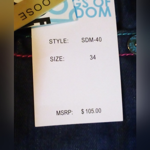 Songs Of Freedom Limited Edition Designer Embroidered Denim Jeans Men's 34 Blue - Picture 14 of 14